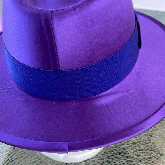 SAINT LAURENT Paris Fedora Satin Colore Parma Vio - NWT - Picture 7 of 14